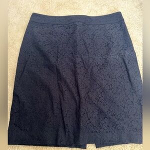 Talbots navy blue eyelet skirt